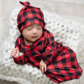 Infant Unisex Buffalo Check Baby Gown and Hat