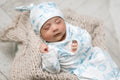 Infant Unisex Cowboy Baby Gown and Hat Set