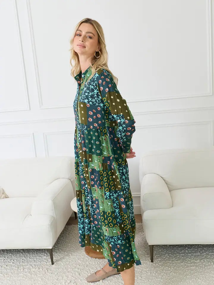 Julianna Colorblock Drop Waist Dress