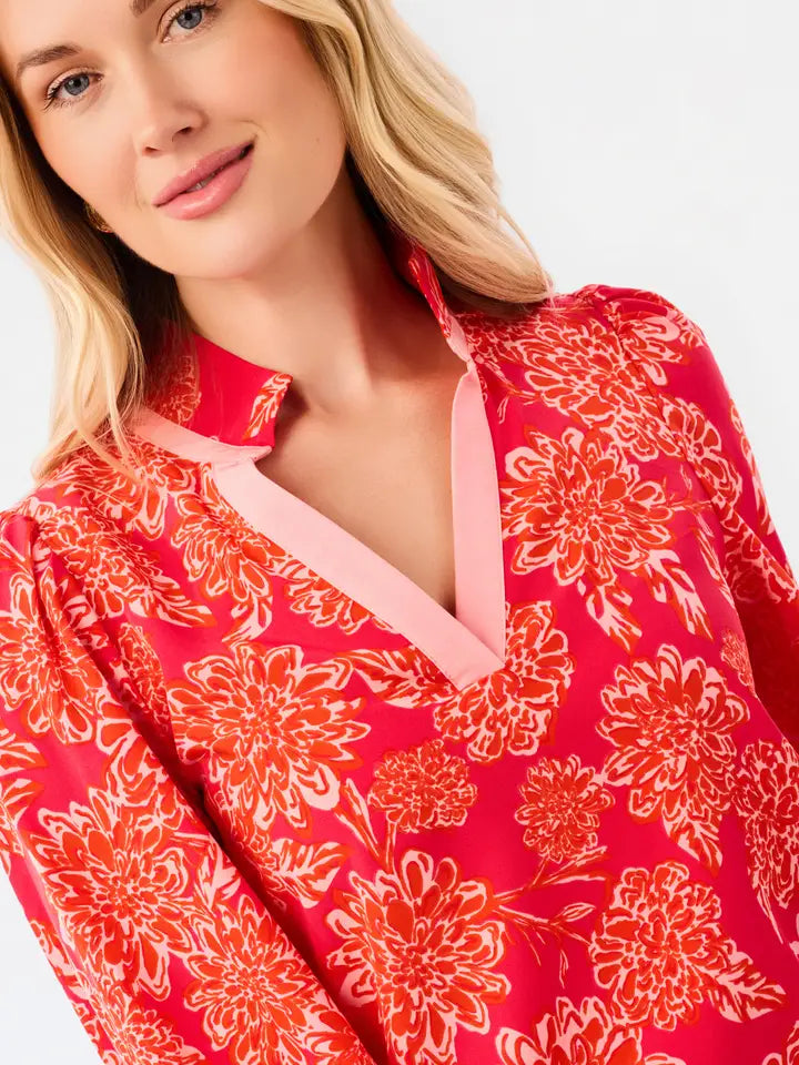 Mary Square Kayla Top | Drift Blooms Pink