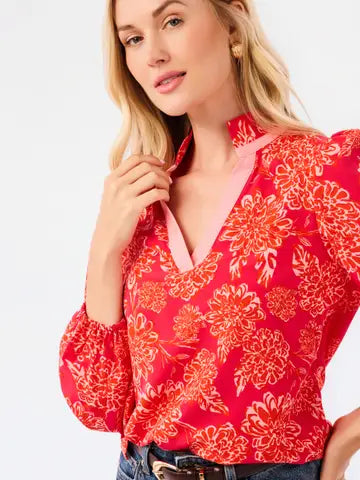 Mary Square Kayla Top | Drift Blooms Pink