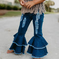 Kids Denim Double Ruffle Jeans Pant
