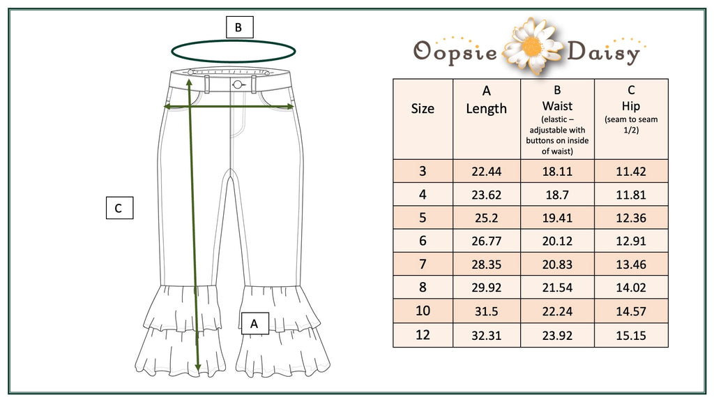 Kids Denim Double Ruffle Jeans Pant