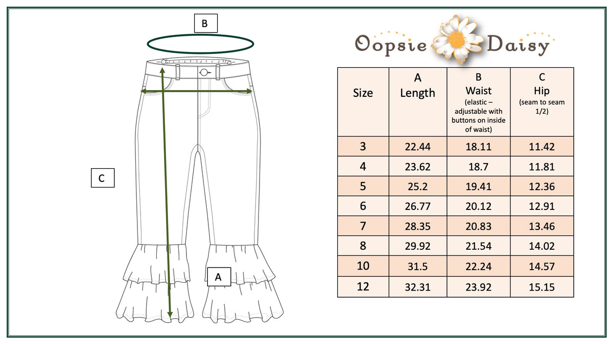 Kids Denim Double Ruffle Jeans Pant