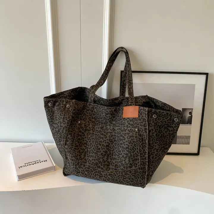 Leopard Print Large Capacity Tote Bag Shoulder Bag