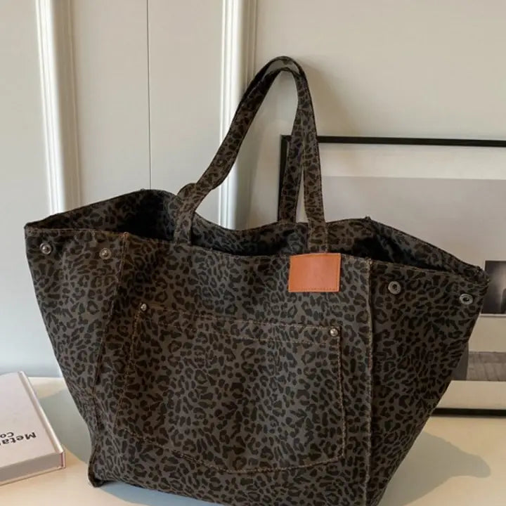 Leopard Print Large Capacity Tote Bag Shoulder Bag