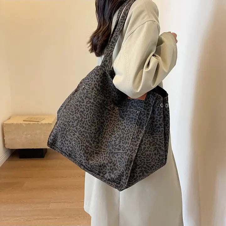 Leopard Print Large Capacity Tote Bag Shoulder Bag