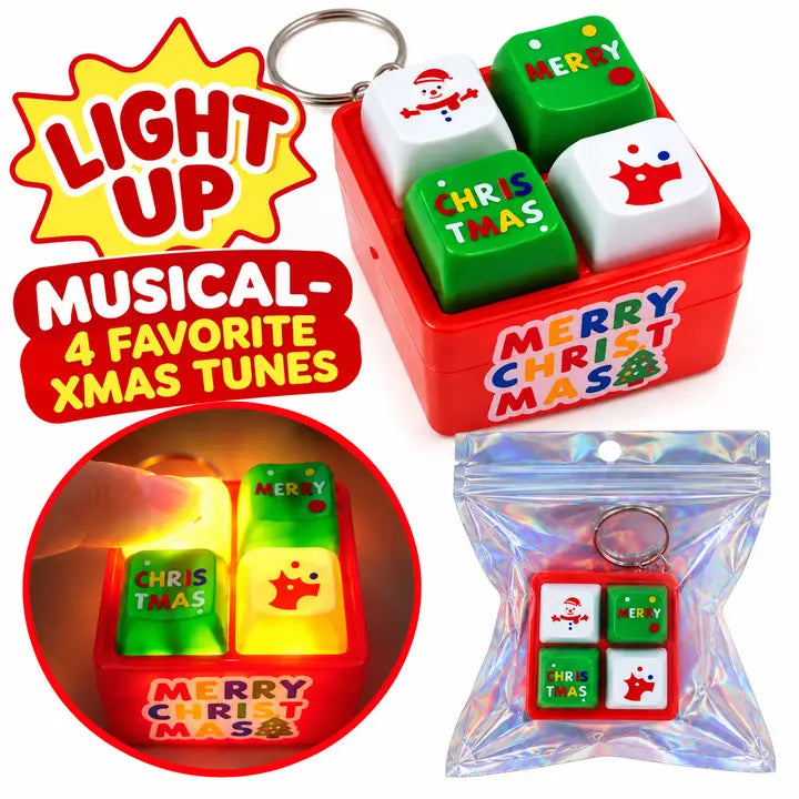 Light Up Musical Christmas Keyboard Clicker Keychain