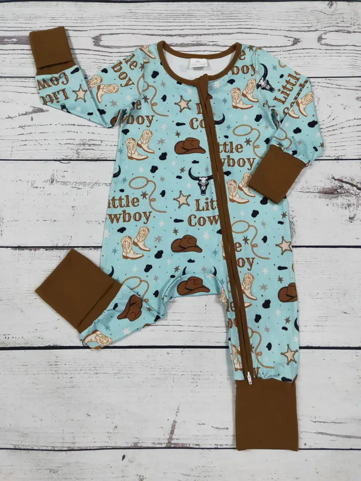 Little Cowboy Western Printed Zipper Sleeper