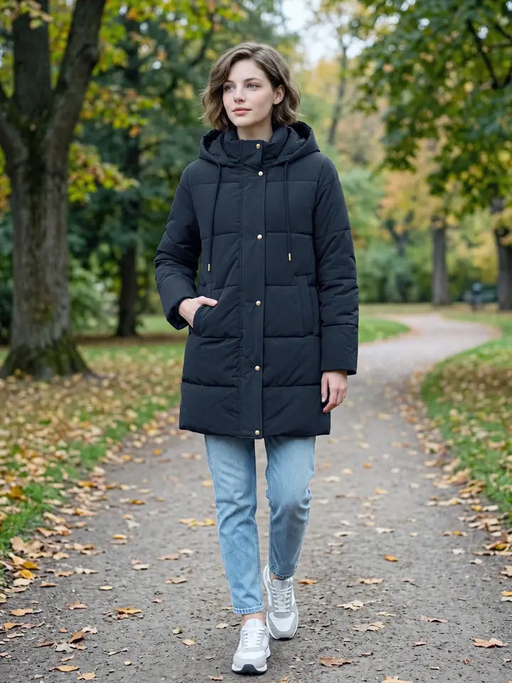 Long Hooded Puffer Jacket