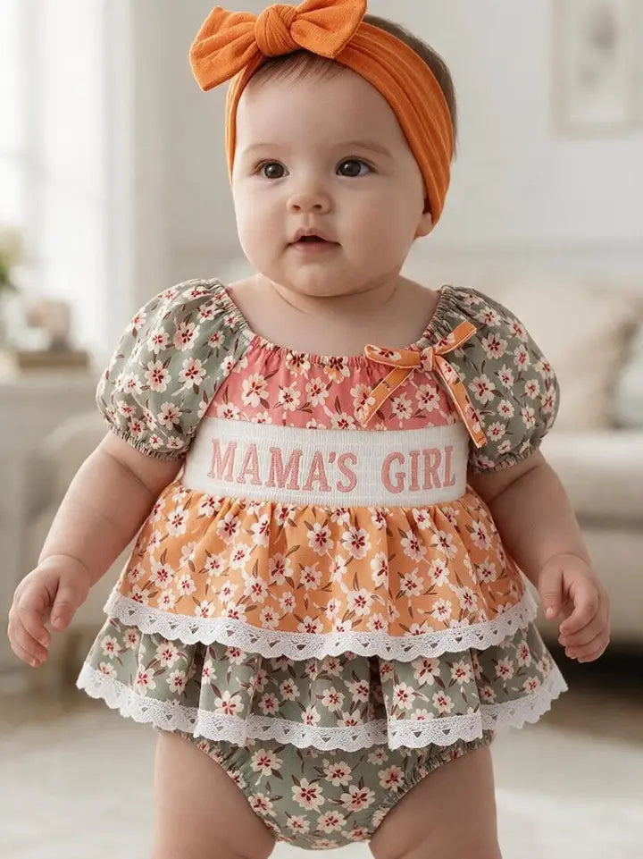 Mama's Girl Bubble Sleeve and 2 Tiered Ruffle Bodysuit