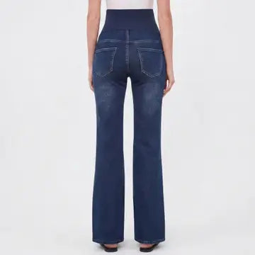 Maternity Flare Jeans with Full Over Belly Panel and Classic