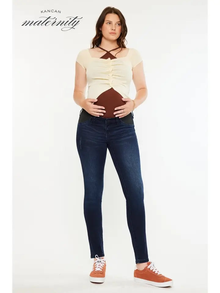 Kancan Maternity Inset Band Skinny Jeans