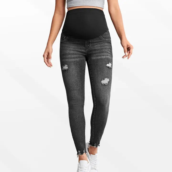 Maternity Over Bump Distressed Skinny Jeans