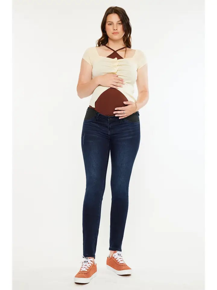 Kancan Maternity Inset Band Skinny Jeans