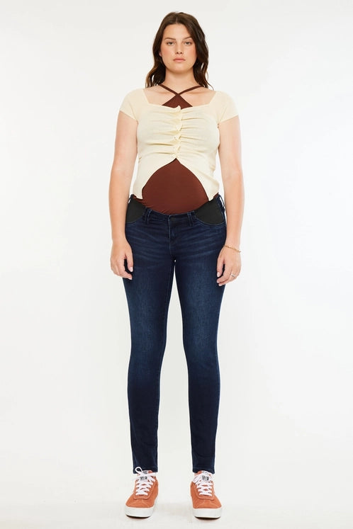 Kancan Maternity Inset Band Skinny Jeans