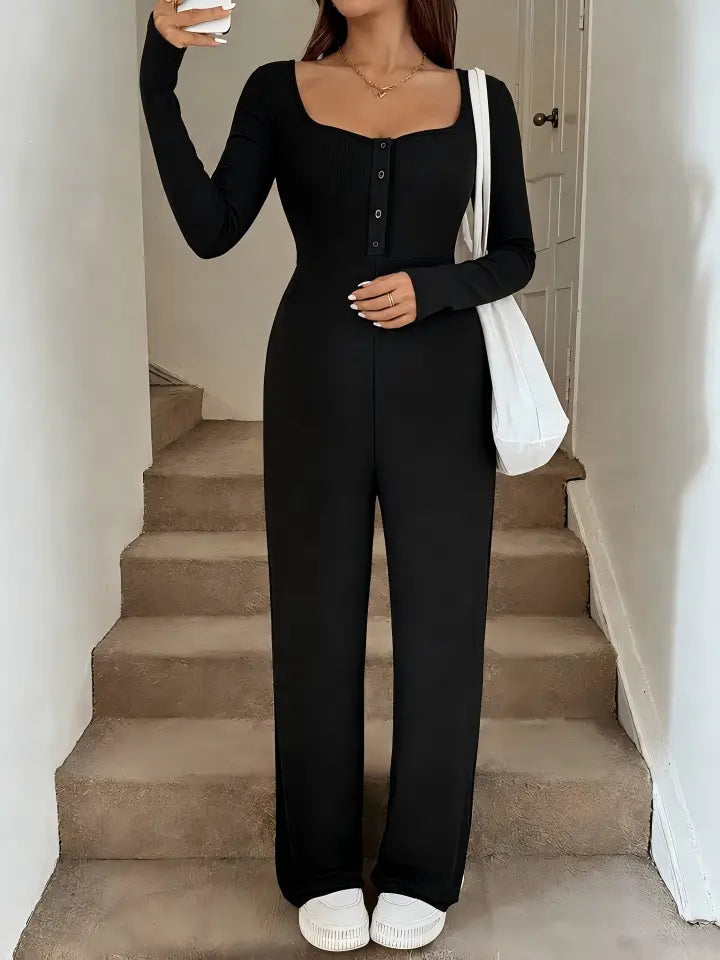 Maternity Long Sleeve Top and Wide Leg Pants 2 Piece Set