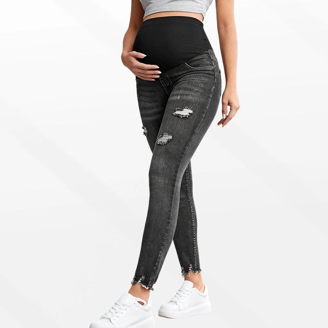 Maternity Over Bump Distressed Skinny Jeans