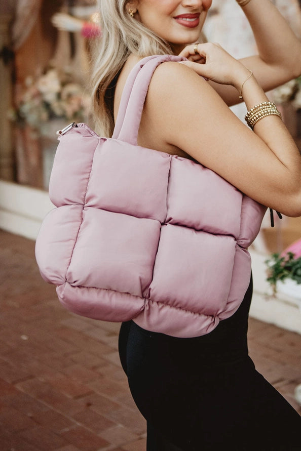 Katydid Mauve Mini Puffer Tote