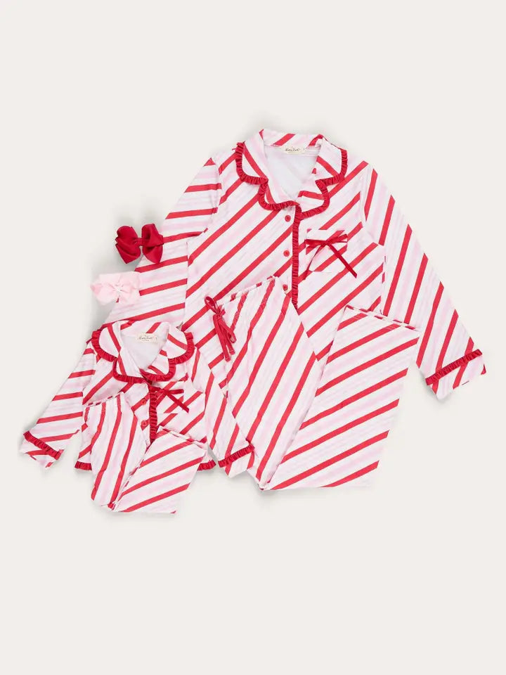 Mom & Me Peppermint Stripe Pajamas – Whimsies & Grace