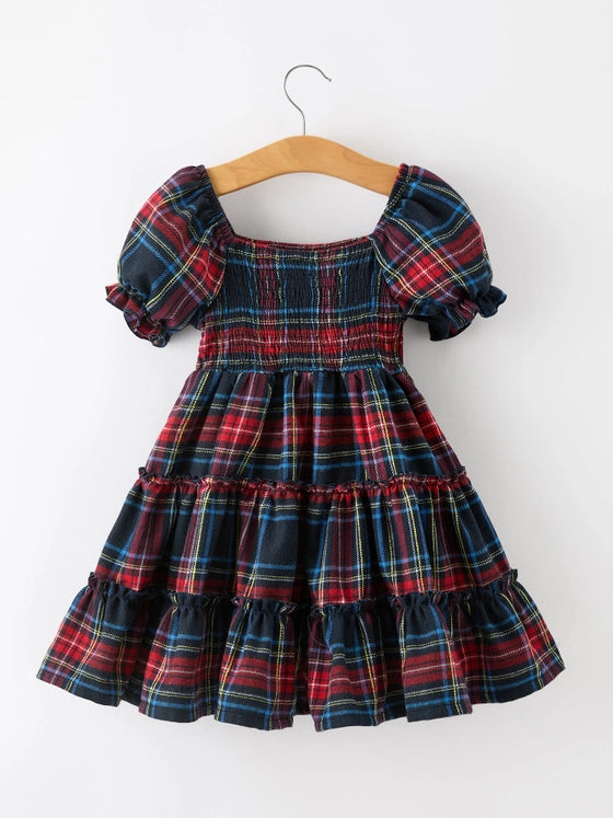 Mommy & Me Christmas Plaid Dresses & Baby Bloomer Set