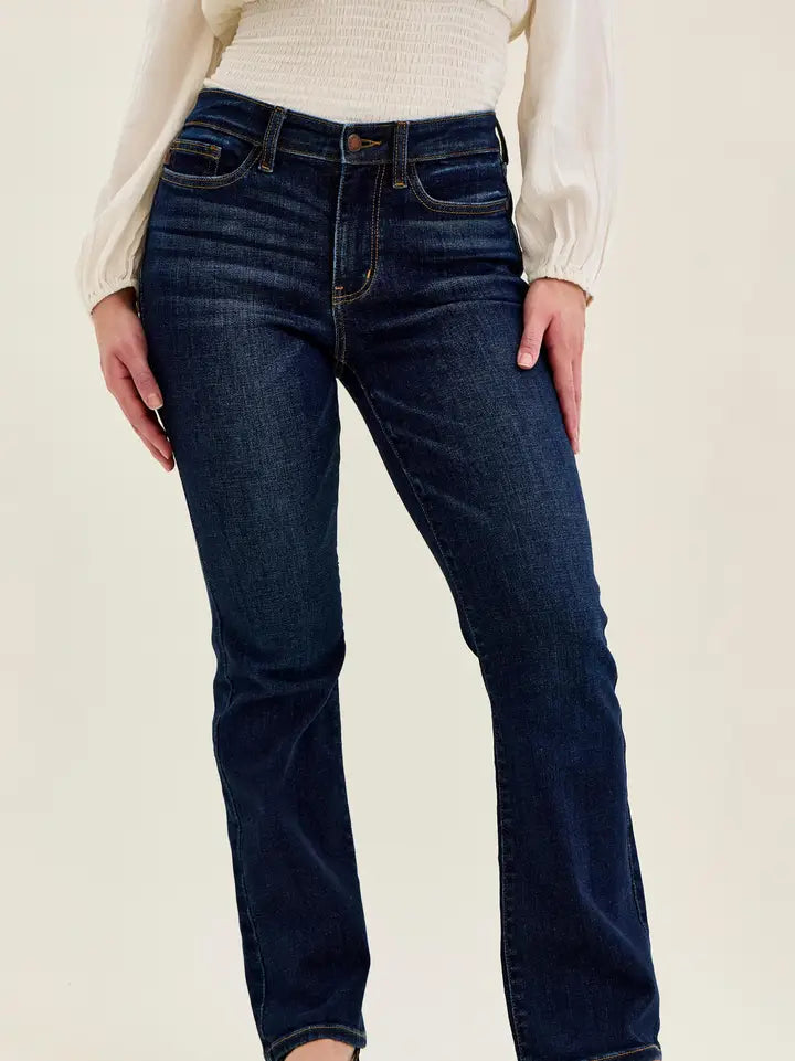 Judy Blue Mr Petite Dark Wash Bootcut Jeans