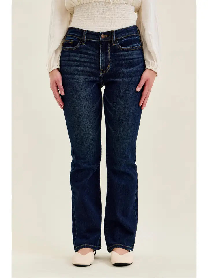 Judy Blue Mr Petite Dark Wash Bootcut Jeans