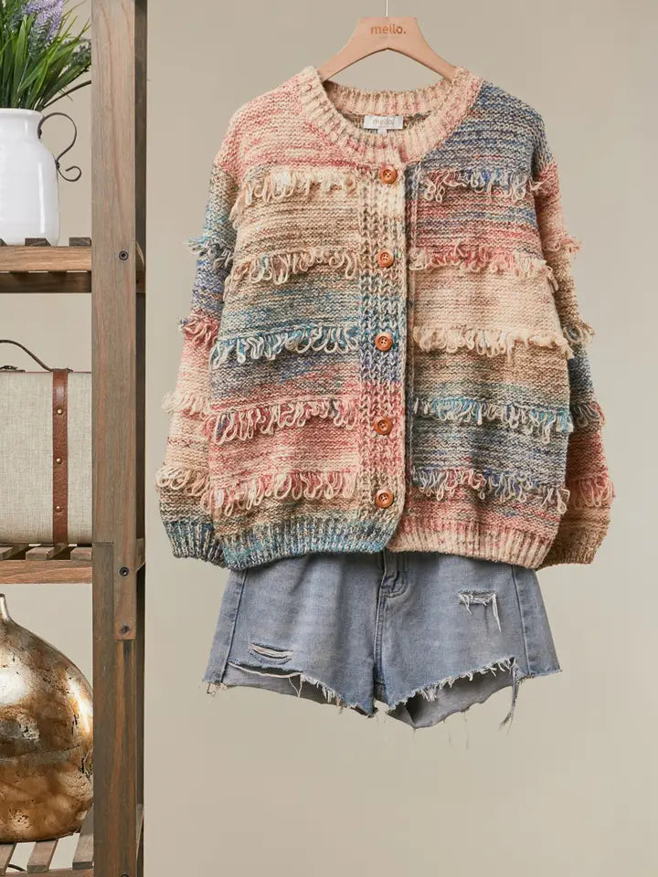 Multi-Color Textured Knit Sweater - Preorder Est. Ship Date - 11/2/26