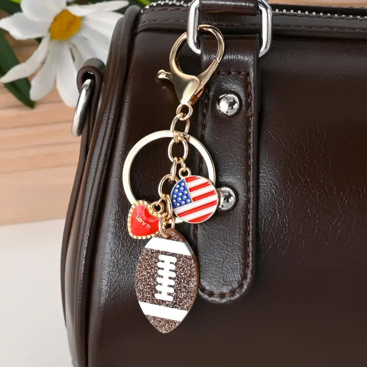 Football Keychain Bag Charm