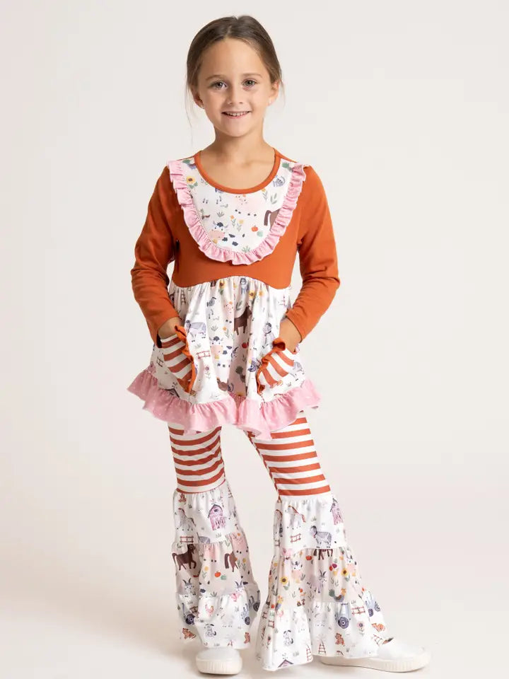 Pocket Flara Bells Outfit - Barnyard Bliss