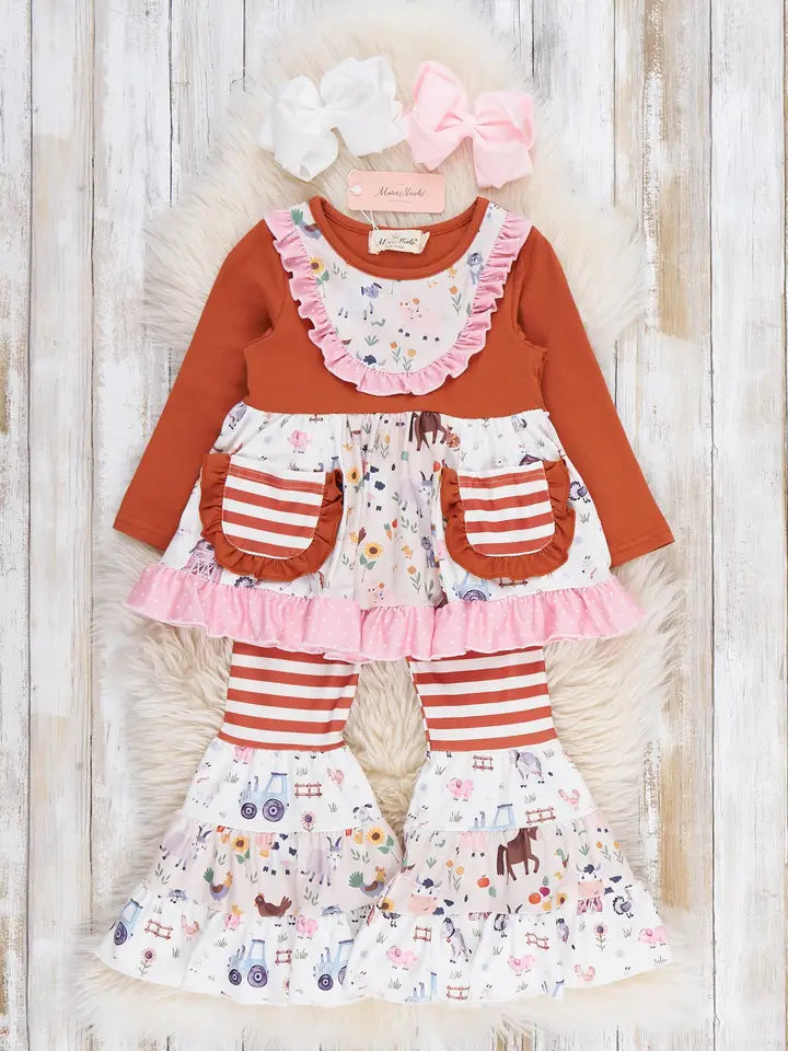 Pocket Flara Bells Outfit - Barnyard Bliss