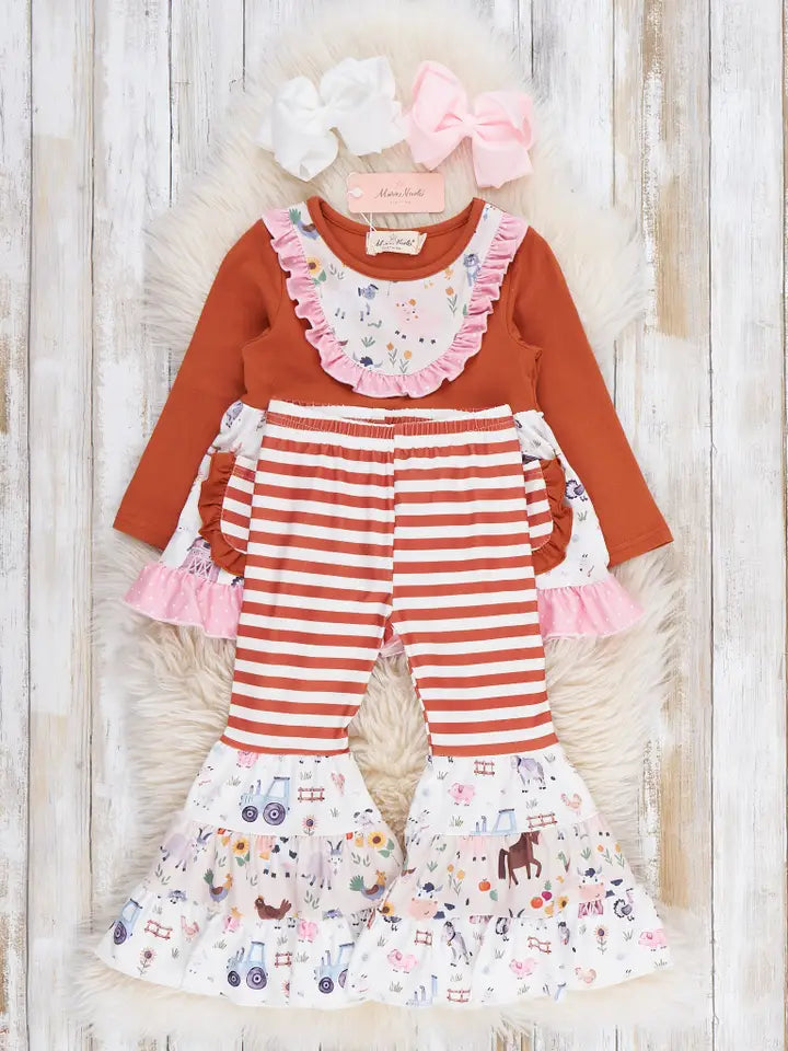Pocket Flara Bells Outfit - Barnyard Bliss