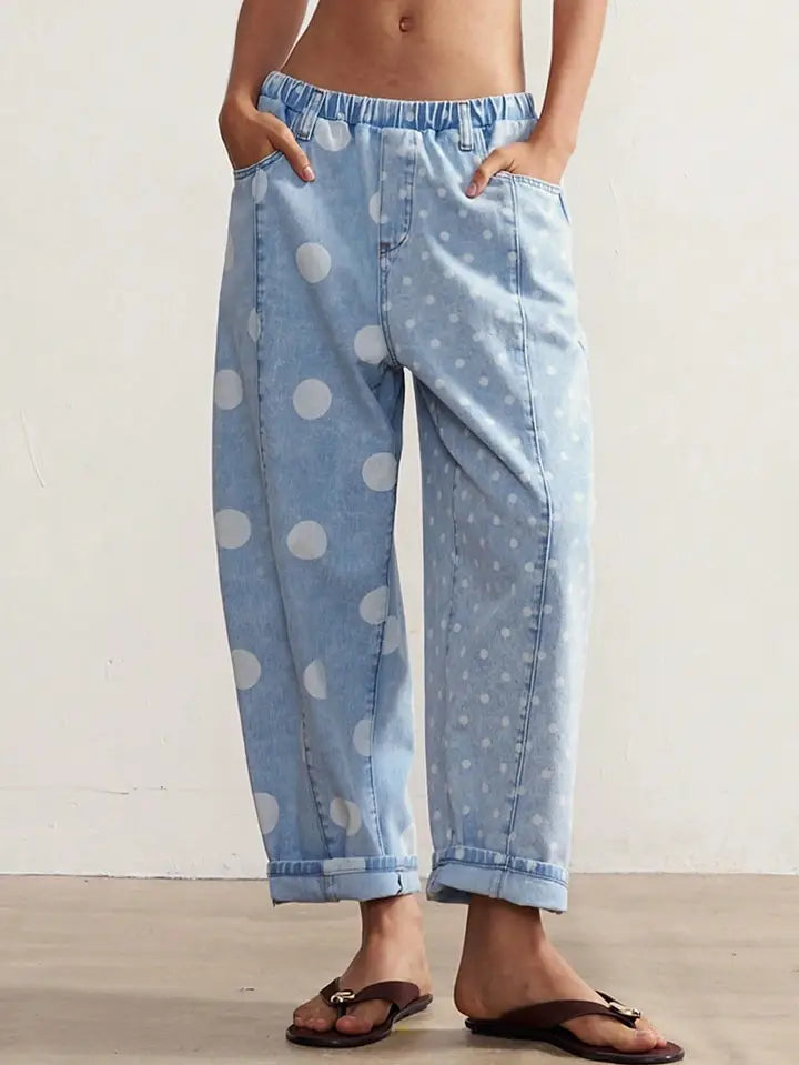 Polka Dot Patchwork Jeans