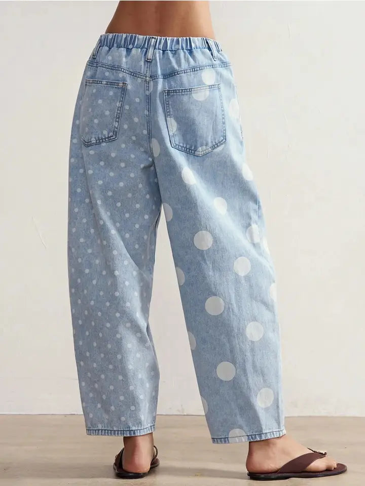 Polka Dot Patchwork Jeans