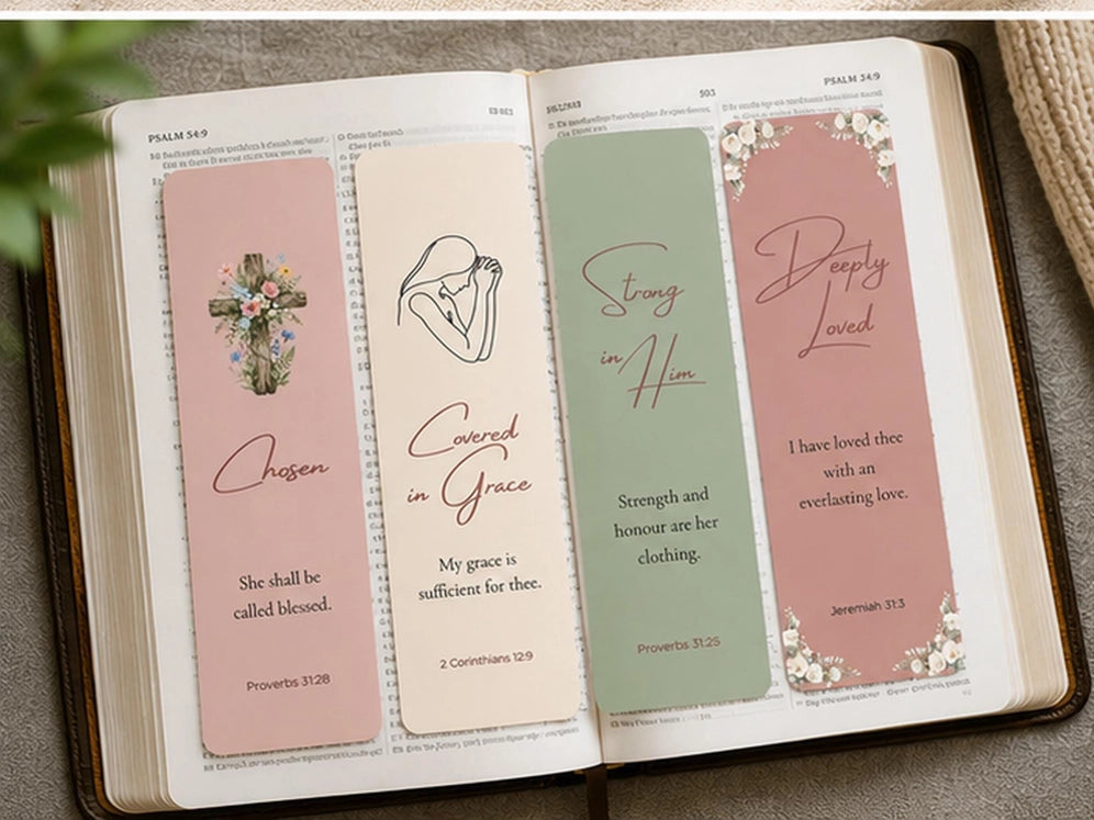 Set of 4 Christian Faith Scripture Bookmarks