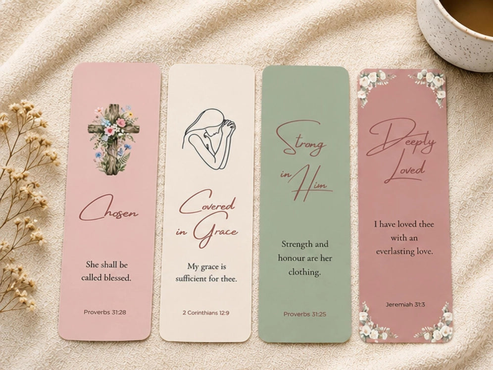 Set of 4 Christian Faith Scripture Bookmarks