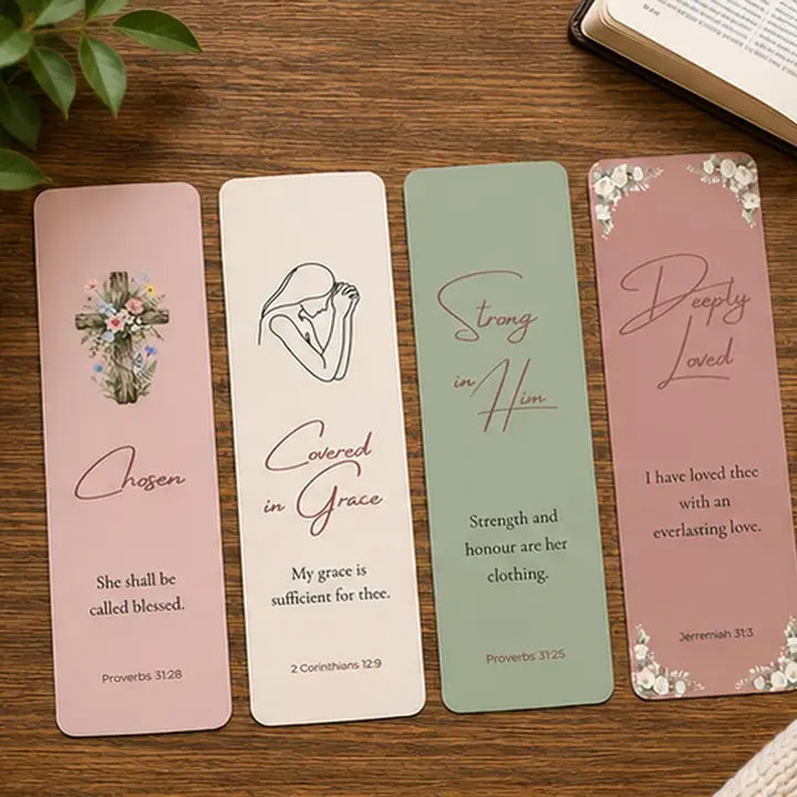 Set of 4 Christian Faith Scripture Bookmarks