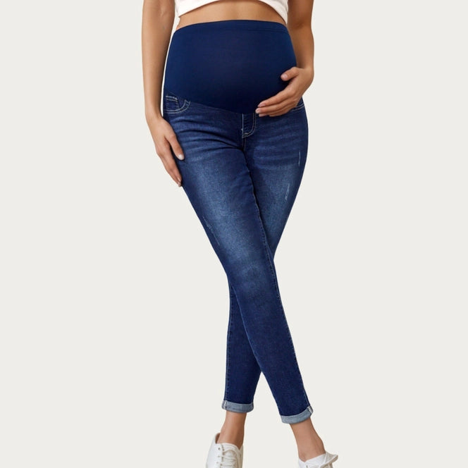 Soft Stretch Maternity Jeans with Full Belly Panel