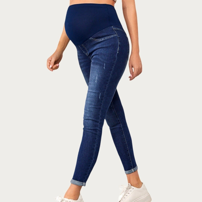 Soft Stretch Maternity Jeans with Full Belly Panel