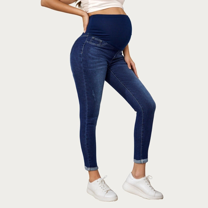 Soft Stretch Maternity Jeans with Full Belly Panel