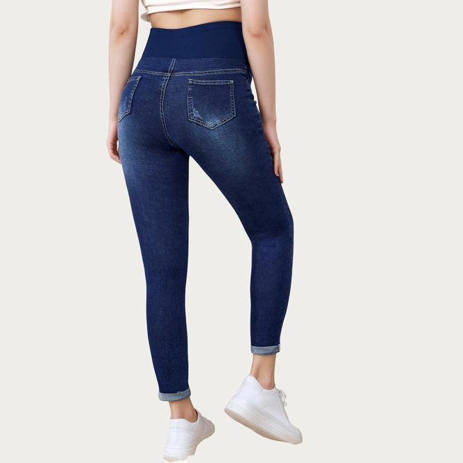 Soft Stretch Maternity Jeans with Full Belly Panel