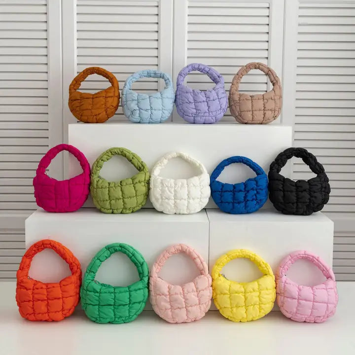Solid Color Cloud Bag Cute Mini Handbag