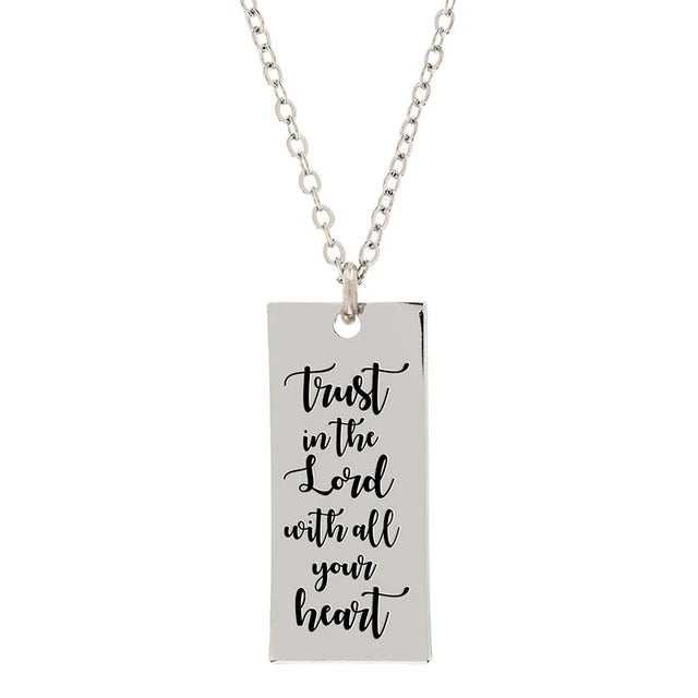 Proverbs 3:5 Pendant Necklace - Shielded in Faith