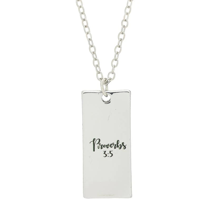 Proverbs 3:5 Pendant Necklace - Shielded in Faith