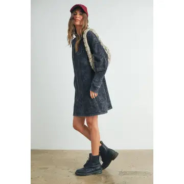 Tall Acid Wash Sweatshirt Dress