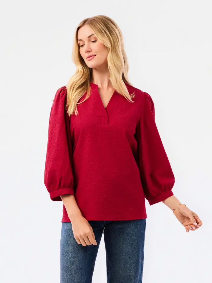 Mary Square Tamryn Top | Cranberry + Pink