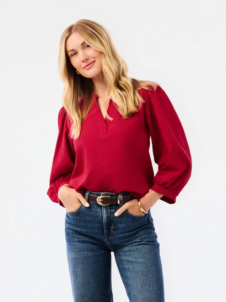 Mary Square Tamryn Top | Cranberry + Pink