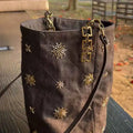 Vintage Studded Denim Shoulder Bucket Bag