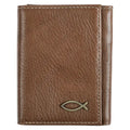 Wallet Leather Brown Ichthus Badge
