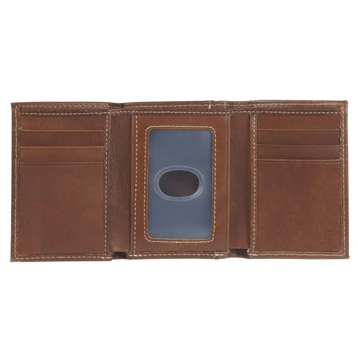 Wallet Leather Brown Ichthus Badge